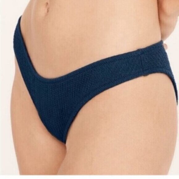 NWT J.Crew Women's Textured Curved Waist Cheeky Swim Bikini Bottom Size XL - Picture 2 of 5